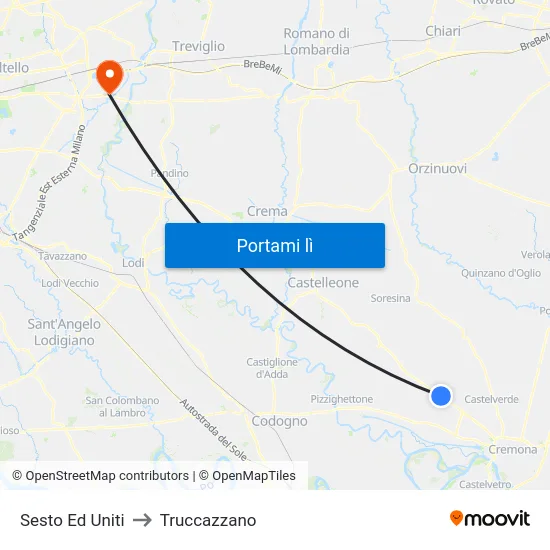 Sesto Ed Uniti to Truccazzano map