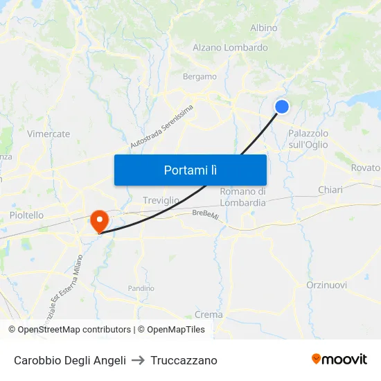Carobbio Degli Angeli to Truccazzano map