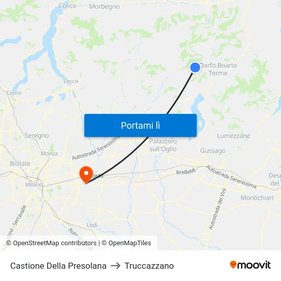 Castione Della Presolana to Truccazzano map