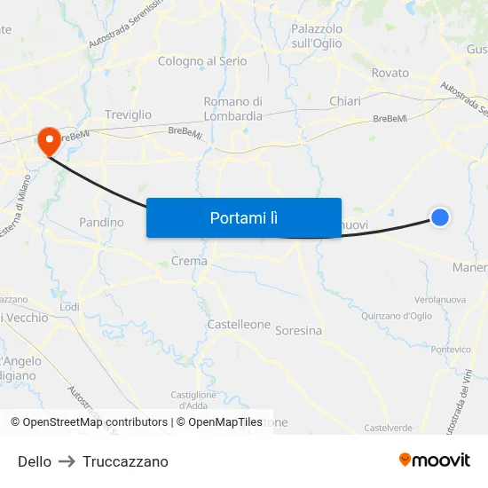 Dello to Truccazzano map