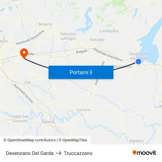 Desenzano Del Garda to Truccazzano map