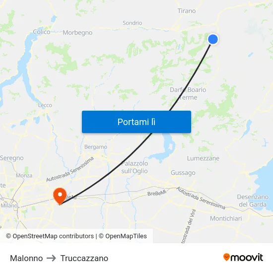 Malonno to Truccazzano map
