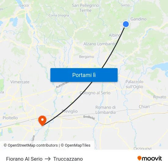 Fiorano Al Serio to Truccazzano map