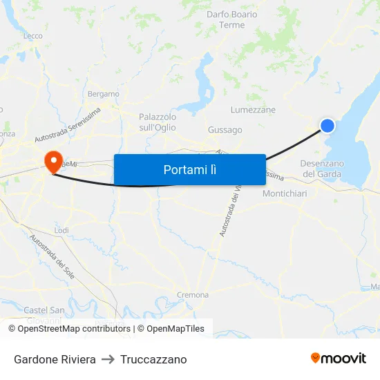 Gardone Riviera to Truccazzano map