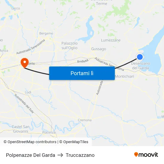 Polpenazze Del Garda to Truccazzano map