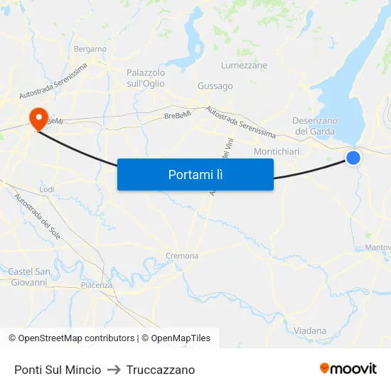 Ponti Sul Mincio to Truccazzano map