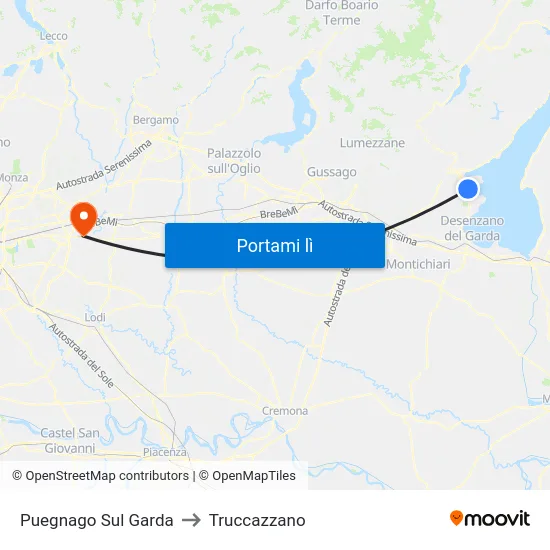 Puegnago Sul Garda to Truccazzano map