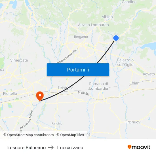 Trescore Balneario to Truccazzano map