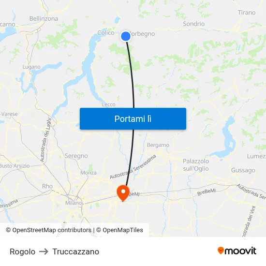 Rogolo to Truccazzano map