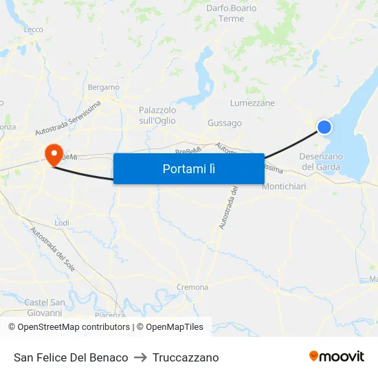 San Felice Del Benaco to Truccazzano map