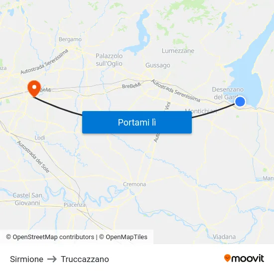 Sirmione to Truccazzano map
