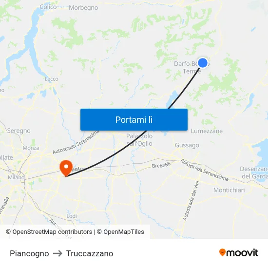 Piancogno to Truccazzano map