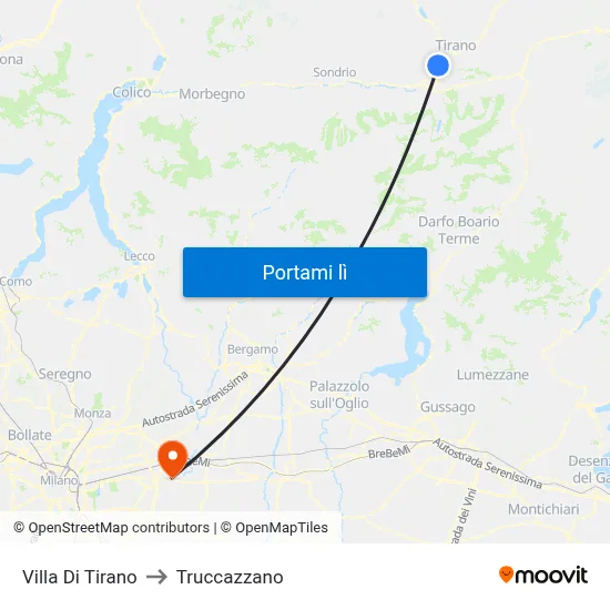 Villa Di Tirano to Truccazzano map