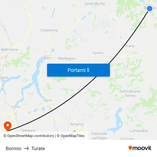 Bormio to Turate map