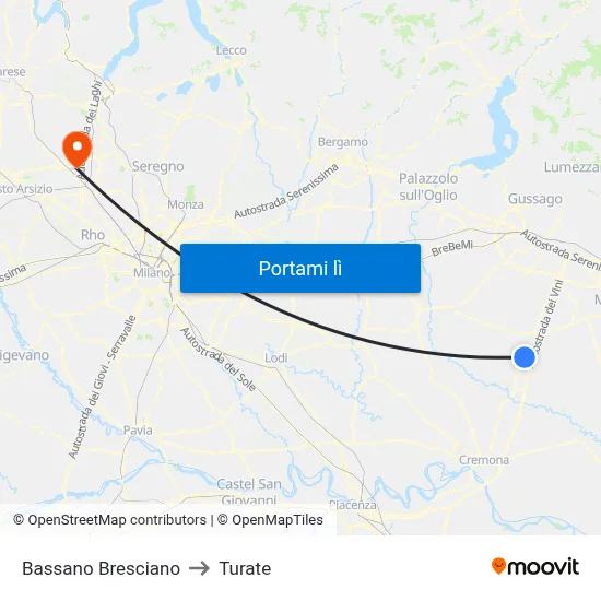 Bassano Bresciano to Turate map
