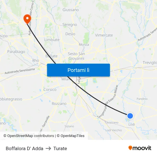 Boffalora D' Adda to Turate map