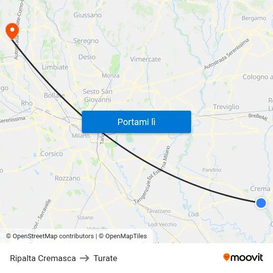 Ripalta Cremasca to Turate map