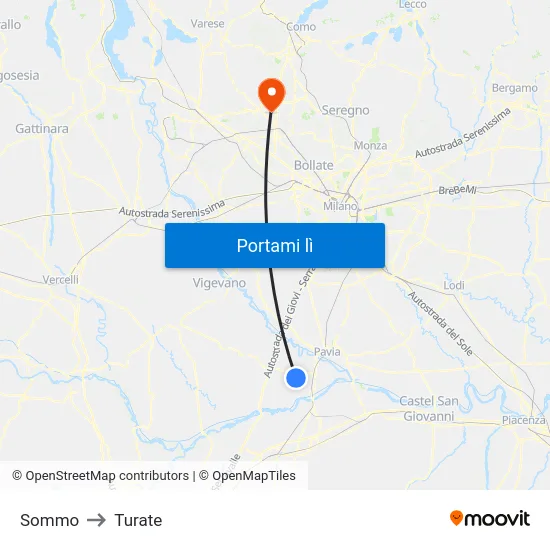 Sommo to Turate map
