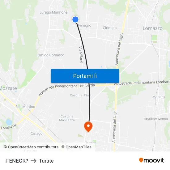 FENEGR? to Turate map