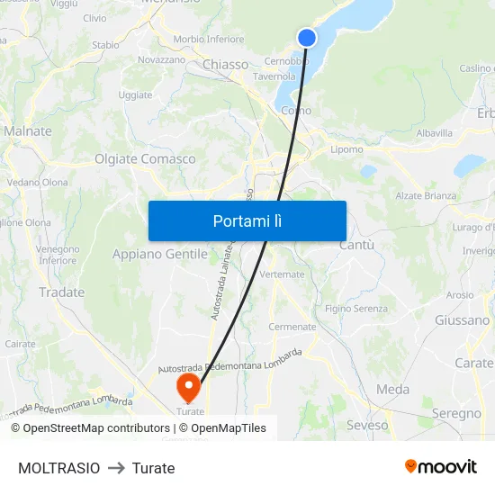 MOLTRASIO to Turate map