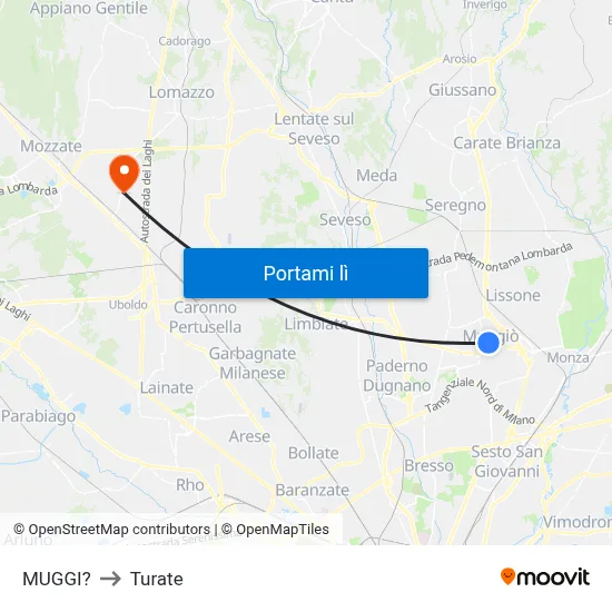 MUGGI? to Turate map