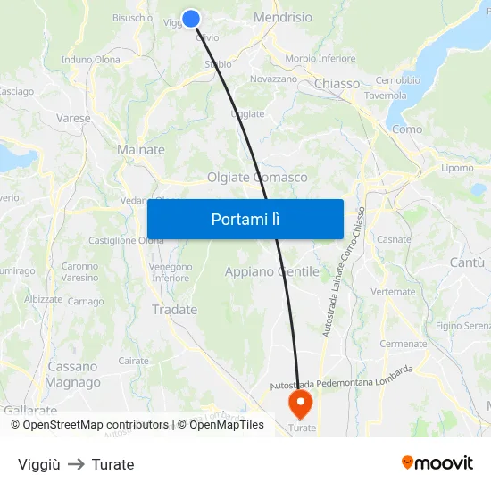 Viggiù to Turate map