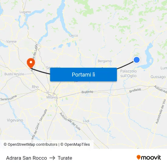 Adrara San Rocco to Turate map