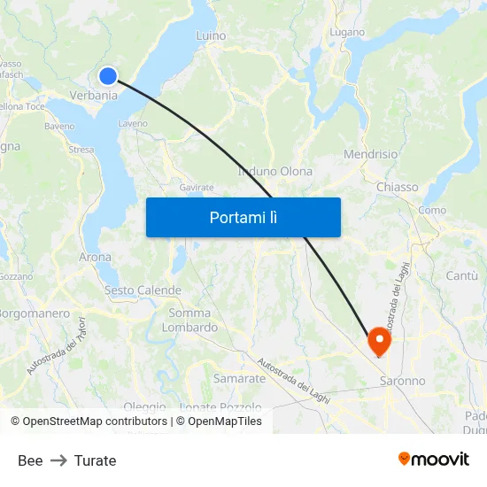 Bee to Turate map