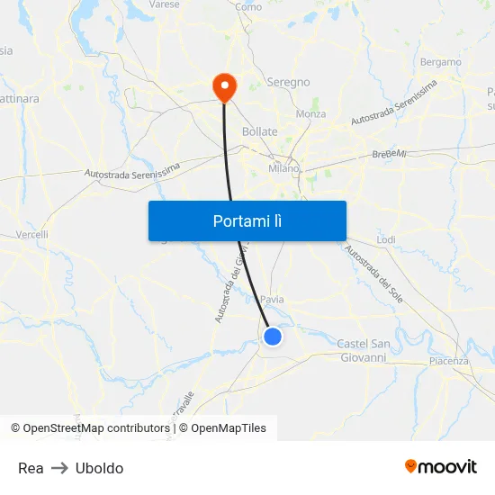 Rea to Uboldo map