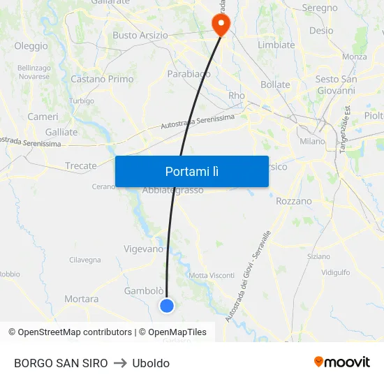BORGO SAN SIRO to Uboldo map