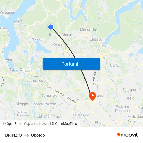 BRINZIO to Uboldo map