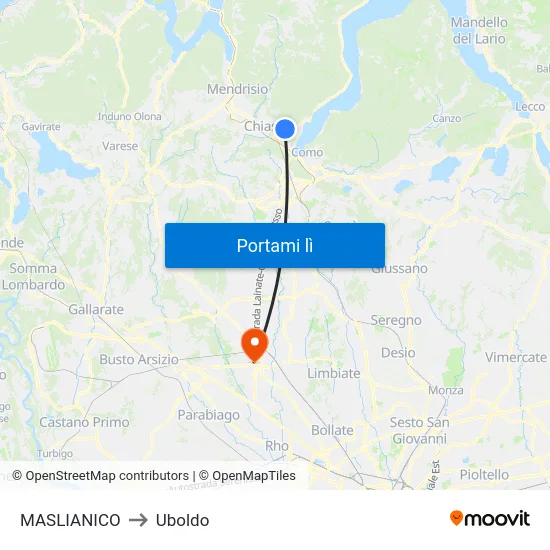 MASLIANICO to Uboldo map