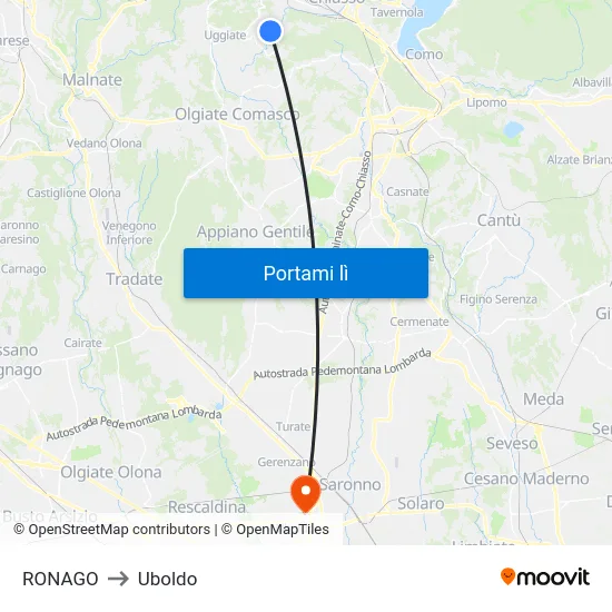 RONAGO to Uboldo map