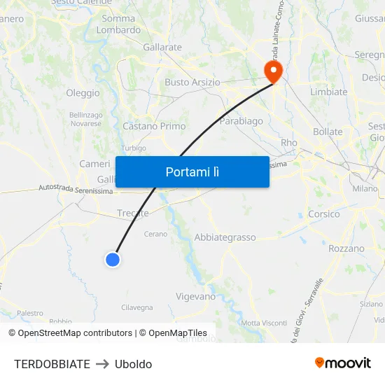 TERDOBBIATE to Uboldo map