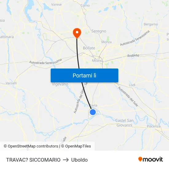 TRAVAC? SICCOMARIO to Uboldo map