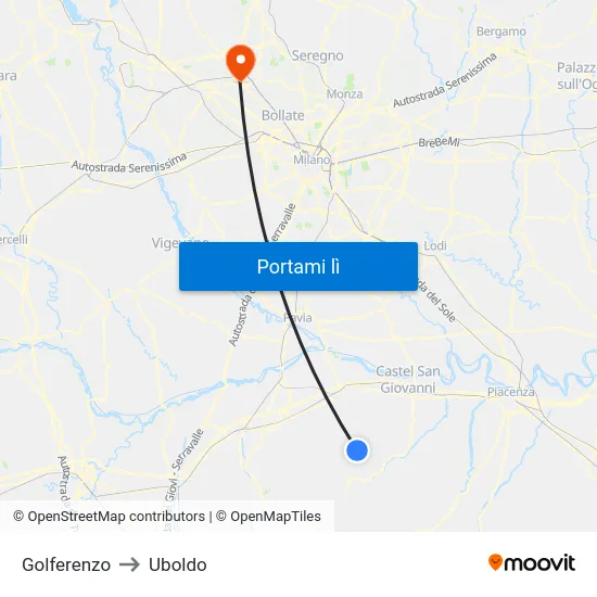 Golferenzo to Uboldo map