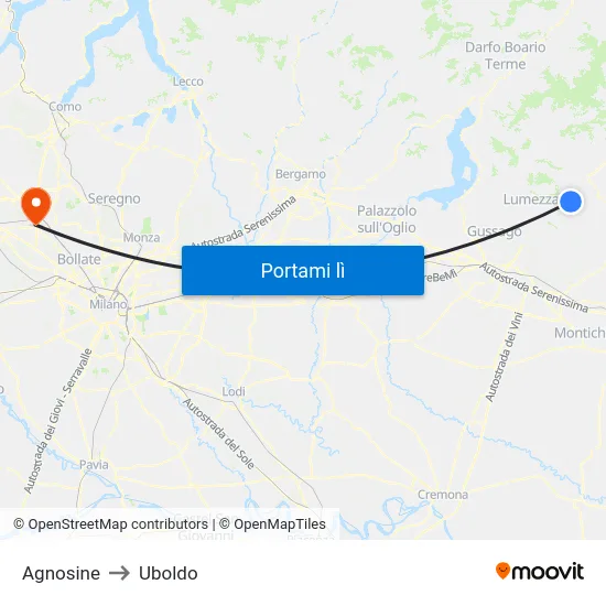 Agnosine to Uboldo map