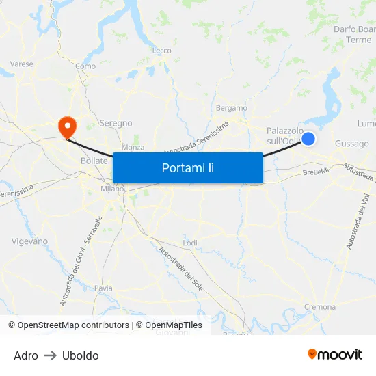 Adro to Uboldo map
