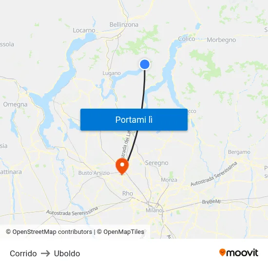 Corrido to Uboldo map