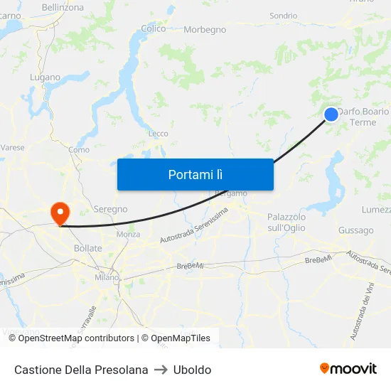 Castione Della Presolana to Uboldo map