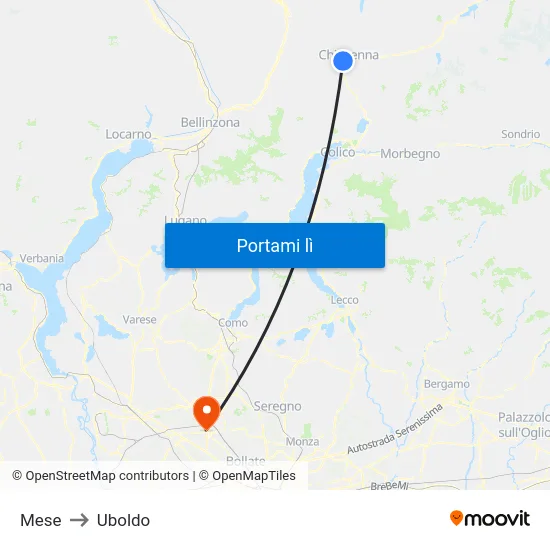 Mese to Uboldo map