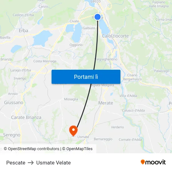 Pescate to Usmate Velate map