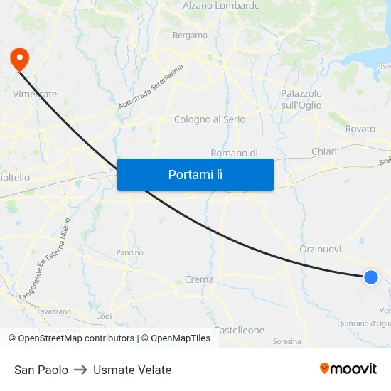 San Paolo to Usmate Velate map
