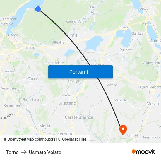 Torno to Usmate Velate map