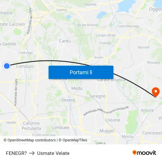 FENEGR? to Usmate Velate map