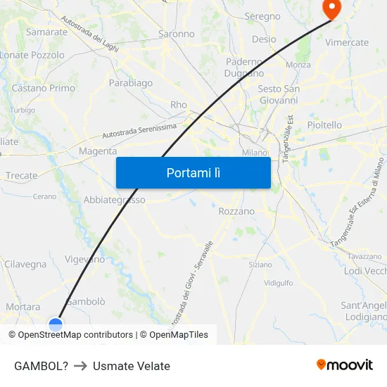 GAMBOL? to Usmate Velate map