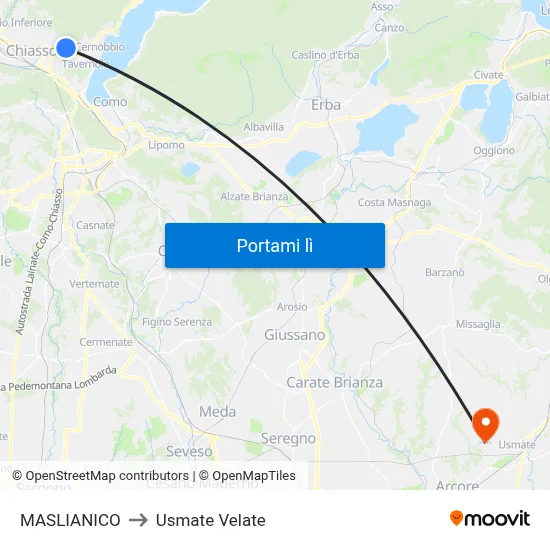 MASLIANICO to Usmate Velate map