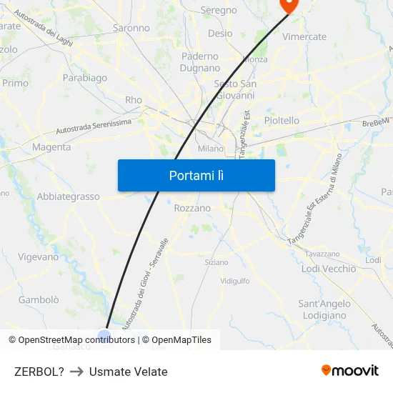 ZERBOL? to Usmate Velate map