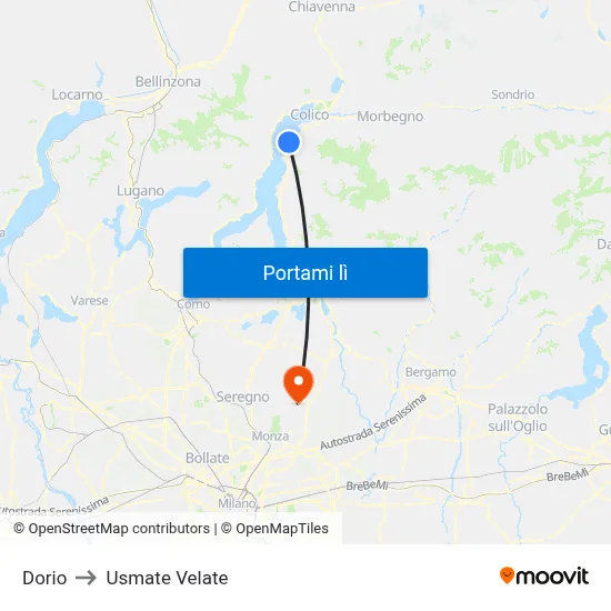 Dorio to Usmate Velate map