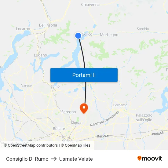 Consiglio Di Rumo to Usmate Velate map